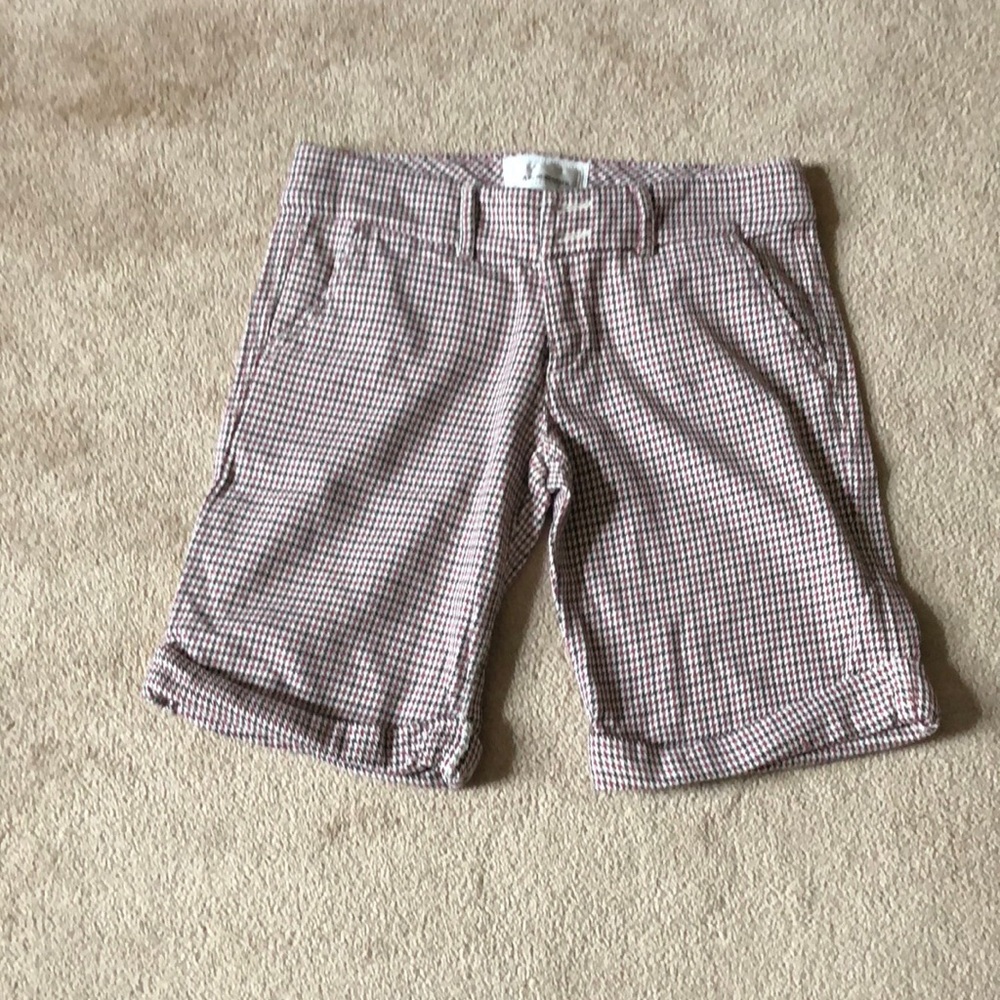 Ladies Size 8 Abercrombie & Fitch Walking shorts!Houndstooth! (Brown,cream,burg)